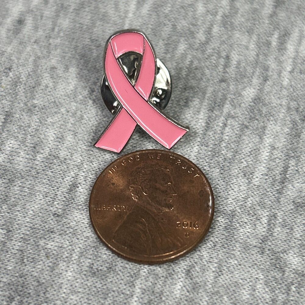 10 COUNT Pink Ribbon 3/5” Lapel Pins - Breast Cancer Awareness - Metal W/ Enamel - Picture 8 of 16